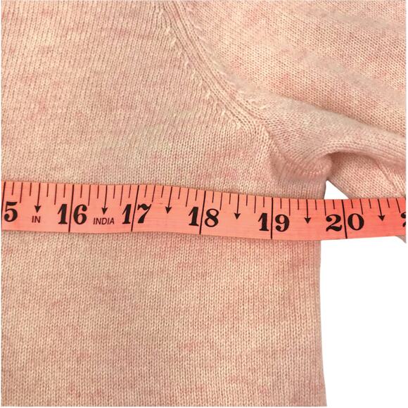 J.CREW 100% Cashmere V-Neck Sweater Women L Peach Lightweight Old Money Office - Picture 9 of 11